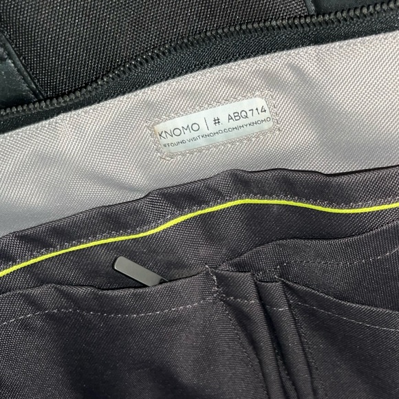 KNOMO Black Unisex Laptop Briefcase Messenger Bag with many compartments. - Picture 7 of 14